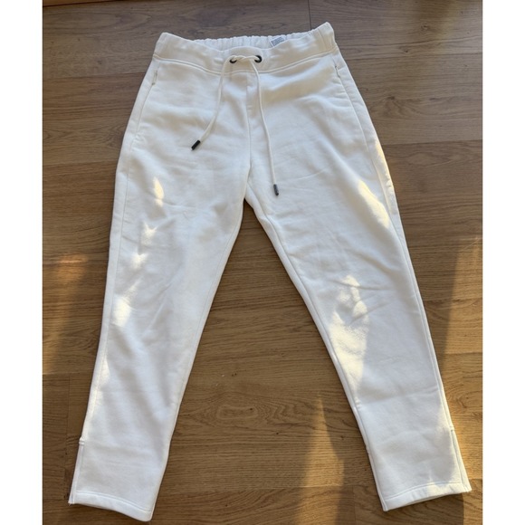 Banana Republic Pants - BANANA REPUBLIC Women's White Scuba Joggers Zip Pockets Running Sweat Pants XSP